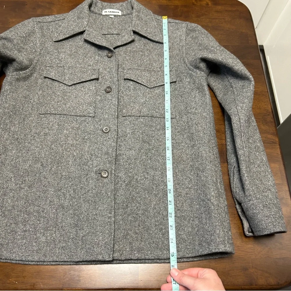 Jil Sander classic wool shirt jacket in gray Women’s Size 34 or US Small - Picture 9 of 12